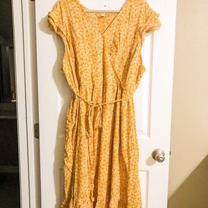 Plus Size Midi Wrap Dress Floral